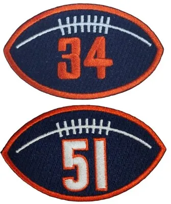 (2) Chicago Bears Memorial Jersey Patch - Dick Butkus 51 & Walter Payton 34  • $24.99