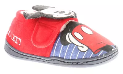 Disney Boys Slippers Touch Fastening Parley Mickey Mouse Character Touch Fasten • £14