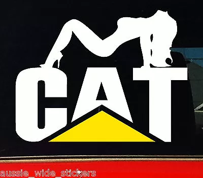 Sexy CAT CHICK Stickers Decal Caterpillar Car Ute Truck Bobcat 130mm • $6.90