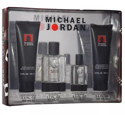 MICHAEL JORDAN For Men 4 Pcs GIFT SET 1.7 Oz Cologne Spray + Mini + After Shave • $37.95