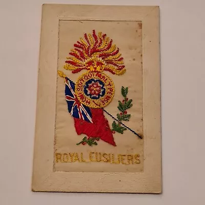 WW1 Royal Fusiliers Silk Embroidered Military Postcard 1916 • £1.99