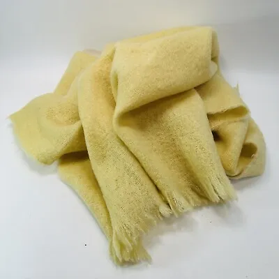 Vintage Mergyle Throw Blanket Corn Yellow Mohair Wool Blend 40X 50 In Scotland • $59.95