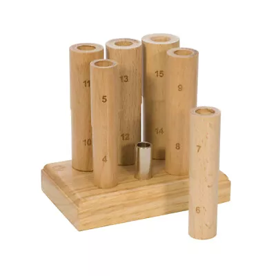 6-Piece Wooden Ring Mandrel In Base With Stand Whole Sizes 4-15 Jewelry Making • $31.95