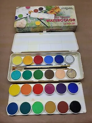 Vintage Grumbacher Palette Opaque Water Color Set 24 Colors Wco24 • $38