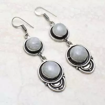 Rainbow Moonstone Drop Dangle Earrings Jewelry Wedding Gift 2.4  AE-13985 • $3.99