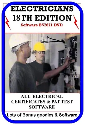 £8.99 • Buy Electrical Test Certificates Software 18th Ed Pat Test  BS7671 2018 +bonus Items