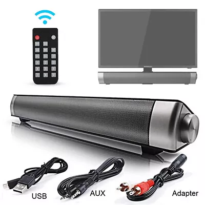 Wireless TV Soundbar Speaker Bluetooth 5.0 3D Sound Bar Home Subwoofer 2024 • £20.90