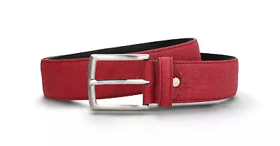 Mens Vegan Belt Bordeaux Organic Pineapple Fabric Fashion Elegant Square Buckle • $65.76