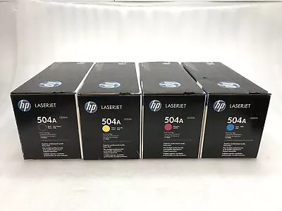 Genuine Set Of 4 HP 504A Toner CE250A Black CE251A Cyan CE252A Yellow CE253A Mag • $99.99