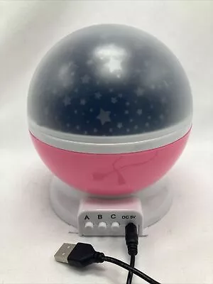 Night Light LED USB Starry Stars Moon Projector Cosmos Pink Desk Lamp • $7.25