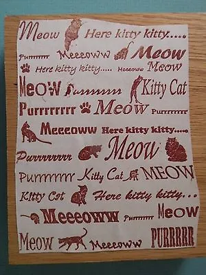 $12.99 • Buy Kitty Cat Themed Phrases Background, Large RUBBERSTAMP AVE Rubber Stamp 