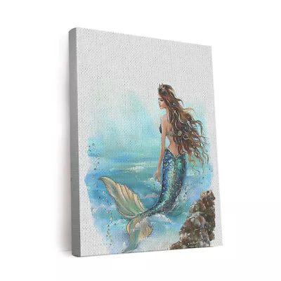 Blue Mermaid Design 1 Canvas Wall Art Prints Pictures Gifts • $29.99