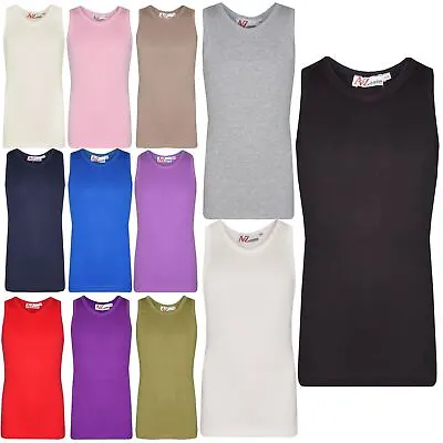 £4.99 • Buy Kids Girls Ribbed Vest Top 100% Thick Cotton Fashion Tank Tops T Shirt 2-13 Year