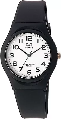 Q&Q 34mm Plain Casual Analogue Easy Read Watch 100m WR - Black - VQ86J004Y • £10