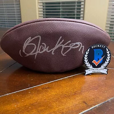 Bo Jackson Autographed Las Vegas Raiders Fs Nfl Replica Football Beckett • $55
