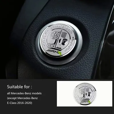Auto Start Engine Ignition Button Key Knobs Emblem For AMG Mercedes Benz 37mm • $11.99