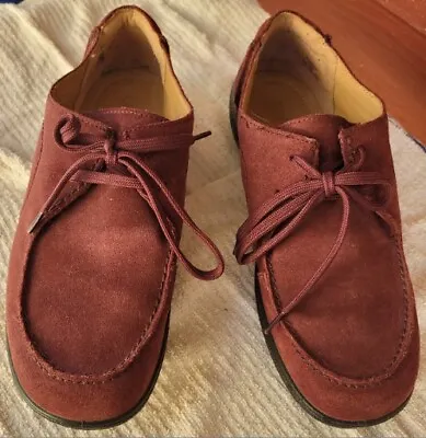 HOTTER NOMAD MADE IN ENGLAND WOMENS Red Wine Suede Shoes SIZE EU 41.5US 9.5 • $35