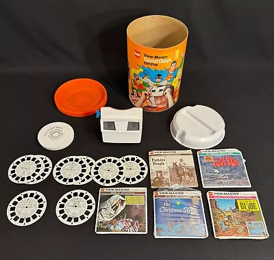 View Master Dc Good Guys Gift Pak Canister Reels Viewer Batman Gi Joe + Extras • $44.99