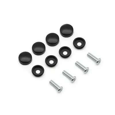 Black Car License Plate Tag Mounting Holder Frame Shield Screw Cap Covers • $9.53