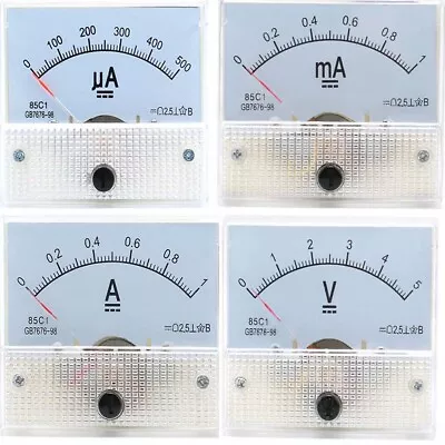 50uA To 30A DC Ammeter 5V To 300V DC Voltmeter 85C1 Analog Panel Meter 65*56mm • $7.54