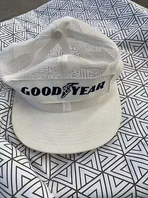 VERY RARE! Vintage Goodyear Mesh White Snapback Hat E3 • $59