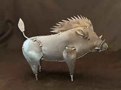 Vintage Steel Cut Pig Boar Hog Metal Sculpture Figure Made In Mexico • $24.95