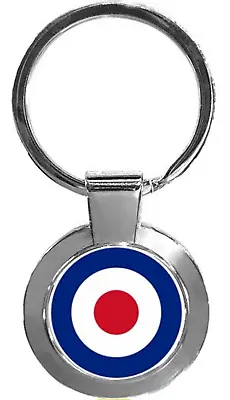 R.A.F. Target Bullseye Military Luxury Round Shaped Metal Keyring In A Gift Box • £5.99