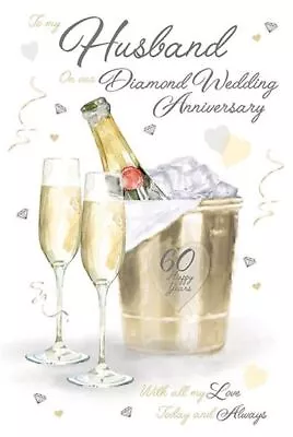£4.99 • Buy Husband Diamond 60th Wedding Anniversary Card With A Verse Luxury Card GR