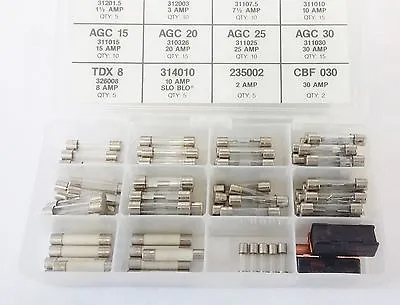 $35.19 • Buy 107x New Glass Buss Fuses Kit Assortment Chevy 3 7.5 10 15 20 25 30 Amps Nos Box
