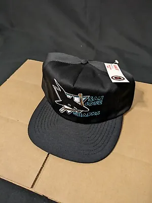 Vtg NOS 90s San Jose Sharks Triangle Twill American Needle Snapback Cap Hat • $49.99
