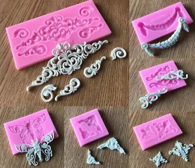 3D Silicone Mold Cake Decoration Fondant Veiner Mold Chocolate Marzipan Frame Mold Mold • $2.76