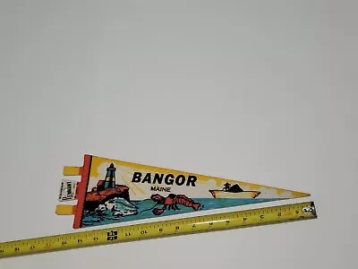 Vintage Travel Souviner Collectible Bangor Maine Felt Minature Pennant • $31.96