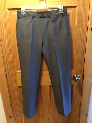 Amish Mennonite Hand Made Charcoal Gray Suspender Pants W34 EUC Plain Clothing • $14.99