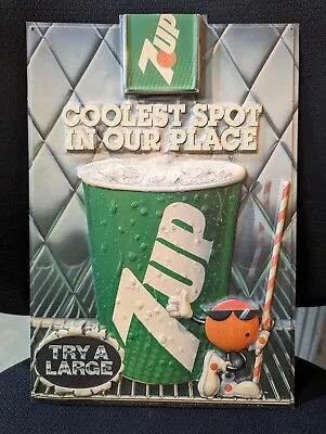 Super Rare Blow Mold Vacuum Embossed 7up Soda Sign W Spot 1989 • $149