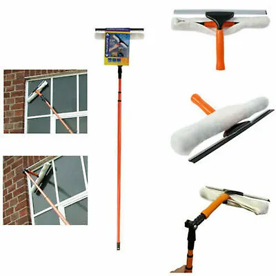 £10.99 • Buy Telescopic Window Cleaner Kit 3.5 Meter Pole Cleaning Squeeze With Soft Head New