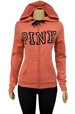 Victorias Secret PINK Everyday Lounge Perfect Full Zip Hoodie Small Dusty Coral • $48.99