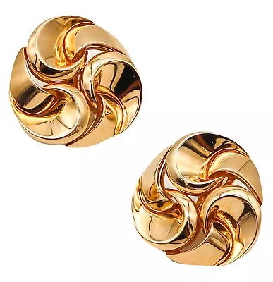 Marina Bvlgari 1996 Vertigo Sculptural Swirls Earrings In 18Kt Yellow Gold • $7650