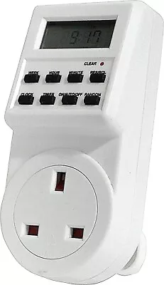 Security Light Plug In Programmable Digital Electrical 24 Hour & 7 Day Timer • £8.99