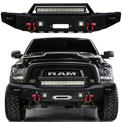 Vijay Fits 2015-2018 Ram 1500 Rebel Front Bumper Textured Black With LED Lights • $689.99