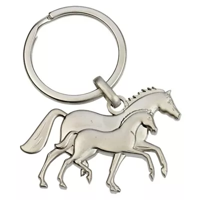 3D Key Ring - Mare And Foal Silver • $19.57