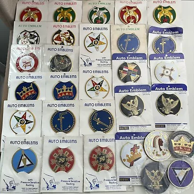 Huge Lot Of Vintage Masonic & Shriner Auto Emblems Freemasons York Rite KYCH • $99.99