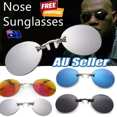 $11.93 • Buy Clip Nose Sunglasses Round Glasses Matrix Morpheus Vintage Sun UV400 TM
