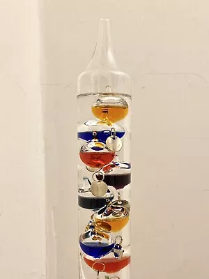 Glass Galileo Thermometer Multicoloured Large 44cm Temperature Novelty • £25