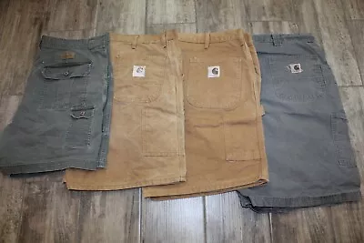 LOT Of 4 - Mens CARHARTT CABELAS Carpenter Cotton Duck Work Shorts Size 424446 • $39.95