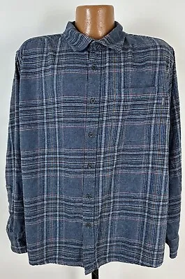Eddie Bauer Flannel Shirt Men 2XL Tight Plaid Outdoors Preppy Casual Soft Cotton • $18.99
