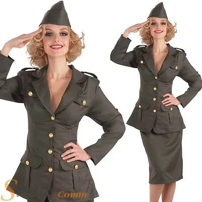 Ladies WW2 Army Girl Soldier Military Wartime Wold War Fancy Dress Costume  • £22.99