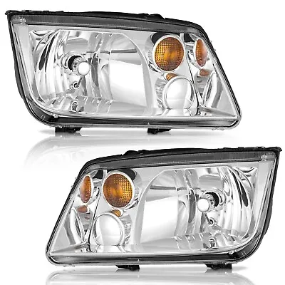 WEELMOTO Headlights For 1999-2005 VW Jetta Bora Mk4 Chrome Headlamps Left+Right • $85.95