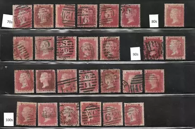 Great Britain Penny Red Scott # 33 Plate Collection 80 Different CV $386 -Nice • $1.30