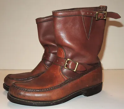 Vtg Gokey Classic Harness Leather Engineer Boots 9.5E Gro Cord Soles Biker • $229.99