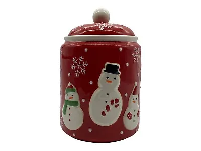 Hallmark Snowman Cookie Jar Christmas Decor Holiday Vintage Decor Farmhouse Deco • $22